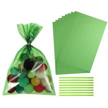 Imagem de PATIKIL Sacos de petiscos, 100 unidades de sacos de presente transparentes de 22 x 15 cm com laços torcidos presente de plástico para doces lembrancinhas de festa biscoitos embalagens de doces padaria