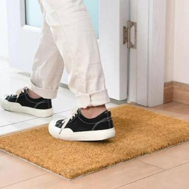 Imagem de Capacho de Fibra de Coco Natural Variações de Tamanho 60x30 60x40 70x35 80x40 100x50 120x60 Tapete Antiderrapante Durável e Versátil (60x40)