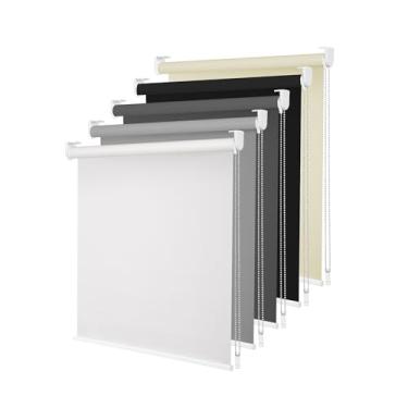 Imagem de Persianas de rolo 100% blackout, persianas para janelas com isolamento térmico e tecido impermeável com proteção UV, persianas de janela para quarto de escritório em casa, fácil instalação (branca-72