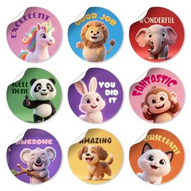 Imagem de 1000 peças adesivos de recompensa, adesivos de professores para sala de aula infantil 3D adesivo motivacional animal para crianças ganharem como adesivo de bom trabalho, F