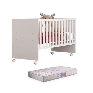 Imagem de Berço Nacional Doce Sonho 3540 Branco Brilho Com Colchão Gazin – Qmovi