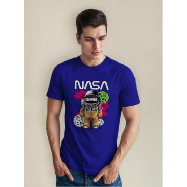 Imagem de Camiseta Masculina Manga Curta Em Algodão Nasa - mistermah, Azul, GG