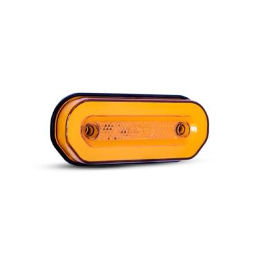 Imagem de Luz Lateral Verde Led Oval Bivolt Ologo Caminhão Carreta Ambar