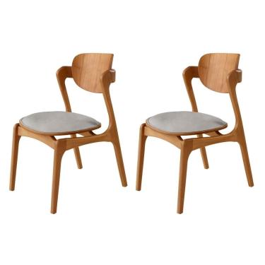 Imagem de Conjunto com 2 Cadeiras em Madeira Celeste Gold Luna / Imbuia Natural