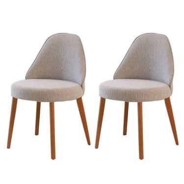 Imagem de Conjunto com 2 Cadeiras em Madeira Ester Brisa/Imbuia Natural