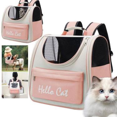 Imagem de Bolsa Mochila Transporte Gato Pet Animais Estimaçao Viagem Passeio Cam