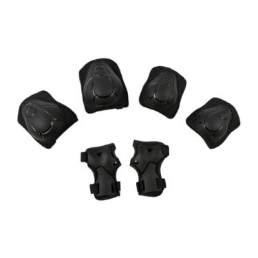 Imagem de MotiveTech Conjunto de Equipamentos de Proteção para Crianças com Joelheiras para Skate, Cotoveleiras para Patinação E Munhequeiras para Crianças de 2 a 7 Anos, Preto