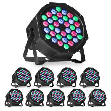Imagem de Canhão Led Refletor Strobo 36 Leds 3 Watts Rgb Dmx Bivolt - Kit 10 uni