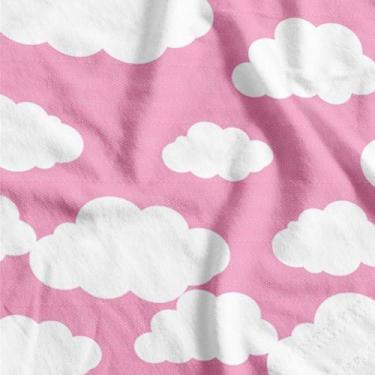 Imagem de TNT Estampado Nuvem BABY Rosa 1,40M 40G Rolo com 25M - Supper