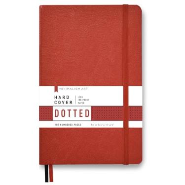 Imagem de Arte minimalista, caderno de capa dura premium, agenda pontilhada, 186 páginas numeradas, bolso reforçado, marcador de livro fita, papel extra grosso à prova de tinta, 120 g/m², mestre A4 21 x 29 cm (GG, vermelho)