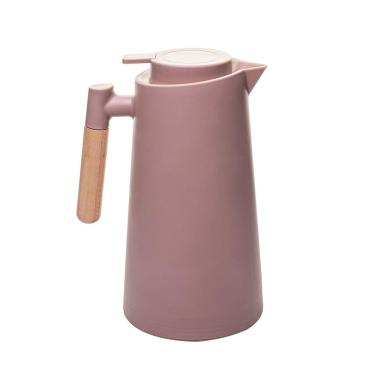 Imagem de Garrafa Térmica Lyor Escandinávia 1L Nude Cabo de Madeira Design Moderno
