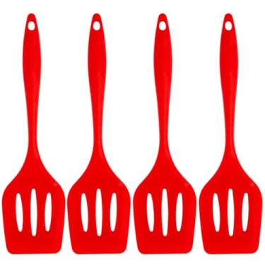 Imagem de Espatula de Silicone Vazada Vermelha Grande | 04 Un