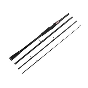 Imagem de Vara de pesca vara de pesca 4 seções isca vara de pesca fundição vara de pesca H Power fibra de carbono isca de vara de viagem peso 14-35g equipamento de pesca (2,1 m)