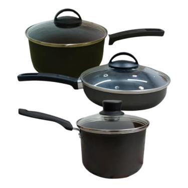 Imagem de Conjunto kit De Panelas 3 Antiaderente Panelas de Arroz Frigideira