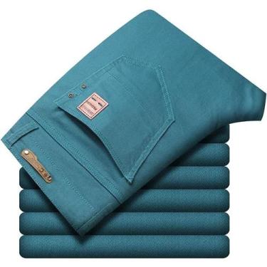 Imagem de Calças Jeans Masculinas Stretch Fit 2024 Tendência De Outono Denim Com