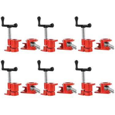 Imagem de FLKQC Conjunto de braçadeiras de tubo de colagem de madeira, braçadeiras de tubo de liberação rápida de ferro fundido resistente para marcenaria (15 cm, 1/2 polegadas)
