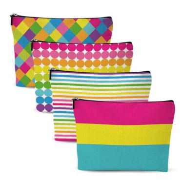 Imagem de Chenyoumaoyi 4 bolsas de maquiagem Rainbow 25x18 cm