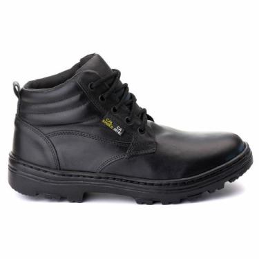Imagem de Bota Coturno Segurança Masculina Couro Legitimo Resistente Macia Confo