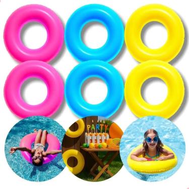 Imagem de 6 Boia Redonda Praia Piscina Inflável Criança Pool Party