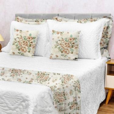 Imagem de Kit Peseira Super King 5 peças Piquet Favinho Liso e Estampado - Bem M