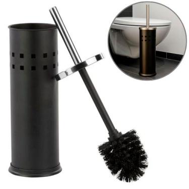 Imagem de Escova de Banheiro Inox Mimo Style Higiênica Com Suporte Preto Moderno