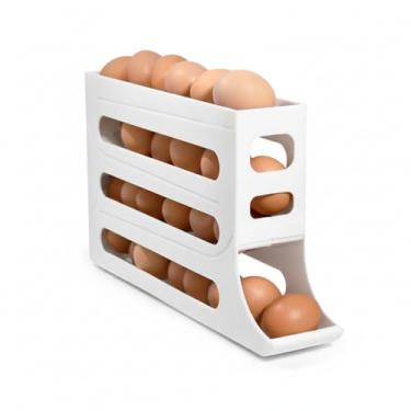 Imagem de Dispenser Organizador para 30 Ovos – Compacto e Empilhável – Tampa Protetora – Plástico Resistente Livre de BPA – Organização para Geladeira e Cozinha