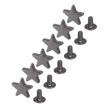 Imagem de Generic Kit de Parafusos de Rebite, 50 Conjuntos de Rebites Pentagrama, Fácil Instalação, Material de Liga de Zinco para Roupas, Sapatos, Artesanato (Prata Preto)
