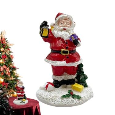 Imagem de Natal Papai Noel,Decoração de Papai Noel - Resina impermeável em pé Papai Noel | Decoração de Natal de fazenda, enfeite de mesa, decoração de bandeja em camadas para festas de Natal
