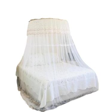 Imagem de Mosquiteiro Teto Casal Gigante Indiano com Elástico – Proteção Elegante e Conforto para Todos os Tipos de Cama(BRANCO)