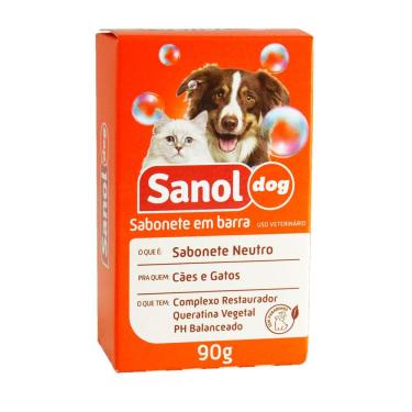 Imagem de Sabonete em Barra Veterinario Sanol Dog Neutro para Cães e Gatos 90g
