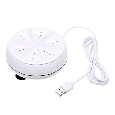 Imagem de Mini Máquina de Lavar Portátil USB, Lavadora Compacta com Cabo USB, Branco