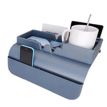 Imagem de Bandeja De Braço Do Sofá - Caixa De Silicone Antiderrapante Com Bolso Lateral - Porta-copos para Sofá,Para Cama TV Viagem Cadeira de Computador e Telemóvel