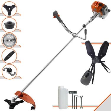 Imagem de Podador de Cortar Grama Tekna RL430ACN-TK À Gasolina 2T 1,7HP 43cc Com Lâmina Facão + Lâmina 3 Pontas + Disco 40 Dentes + Trimmer + Carretel de Nylon