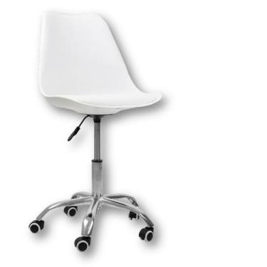 Imagem de Cadeira Office Base Cromada com Rodízio Giratória Saarinen - Oficial W