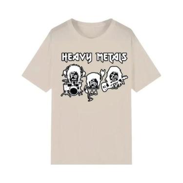 Imagem de Camiseta Masculina Vintage Com Estampa Da Tabela Periódica De Metais P