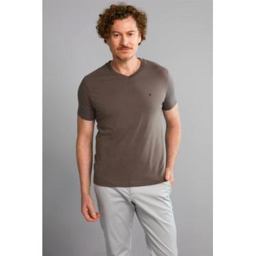 Imagem de Camiseta Manga Curta Básica Malha Slim Fit - Marrom Telha - HIGHSTIL, 