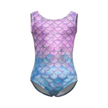 Imagem de Collant de ginástica para meninas sem mangas ginástica atlética unitar