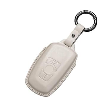Imagem de Capa para chave de carro, protetor de suporte, compatível com BMW 1 3 5 7 Série X1 X3 X4 X5 F10 F15 F16 F20 F30 F18 F25 M3 M4 E34 Acessório(A-white keychain)