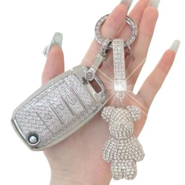 Imagem de TPU de diamante branco compatível com KIA RIO 3/K2/K3/K4/K5/Sportege/Picanto/Optima/Soul/Sorento/Forte/Stinger/Cerato/Flip Car Key Case Cover(B4)