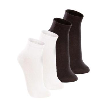 Imagem de Kit com 4 Pares de Meias Cano Médio Lupo 4200-088 Colorido, Branco