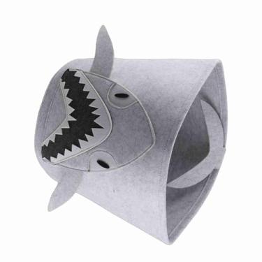 Imagem de aqxreight Cesto de Lavanderia de Algodão Engrossado Animal Dos Desenhos Animados Brinquedos Infantis Detritos Domésticos Balde de Armazenamento de Roupas Sujas 30x27cm Rosto de Tigre No Quarto (Tipo