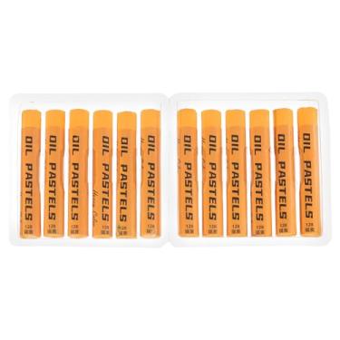 Imagem de Generic Pastéis a óleo amarelo claro, 12 peças de giz de cera de óleo macio, pastéis cremosos, suprimentos de arte em bastão para pintura de arte, desenho, mistura de graffiti para artistas iniciantes