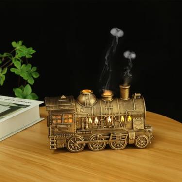 Imagem de AOOFCMLLC Difusor de trem, difusor de óleo essencial de 300 ml, silencioso com controle remoto, 2 luzes e 2 modos de pulverização, difusor de aroma para casa, quarto, escritório (prateado)