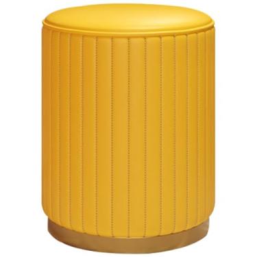 Imagem de Banco para os pés para o final da cama Banqueta de maquiagem de quarto de estilo nórdico, banquinho simples moderno, banquinho de sofá leve para sala de estar, moldura de madeira maciça (cor: amarelo