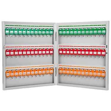 Imagem de Porta-chaves de armário de chaves para caixa de armazenamento de chaves de negócios com anel de puxar de metal, gerenciamento de chaves de aço laminado a frio durável, organizador de chaves de grande