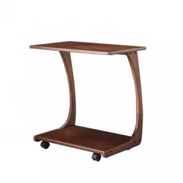 Imagem de Mesa de centro moderna simples madeira maciça sofá mesa lateral para sala de estar mesa criativa móvel de canto quadrado mesa de centro mesa de quarto