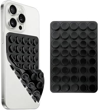 Imagem de Suporte de telefone com sucção dupla face de silicone, 2 peças, aderência adesiva removível, acessório de selfie e vídeo com as mãos livres, suporte de sucção de telefone TikTok tendência para iPhone