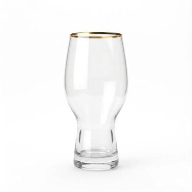 Imagem de Copo Elegante de Vidro com Borda Dourada - 470ml para Bebidas Sofistic
