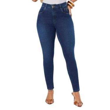 Imagem de Calça Jeans Feminina Max Denim Cós Alto Skinny Azul-Feminino
