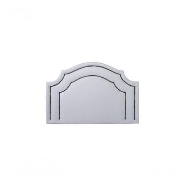 Imagem de Cabeceira Solteiro Luxo Dupla 90X60 Branco Tachas Fumê